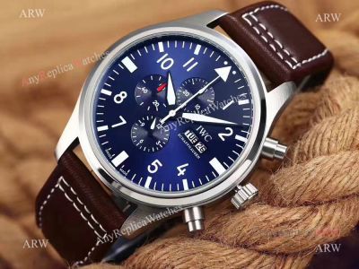 Replica IWC Pilot's Chronograph Spitfire Dark Blue Dial Watch at Anyreplicawatch